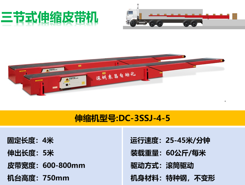 三节式伸缩皮带机