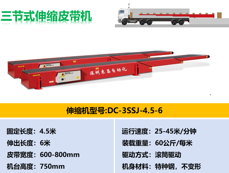三节式伸缩皮带机