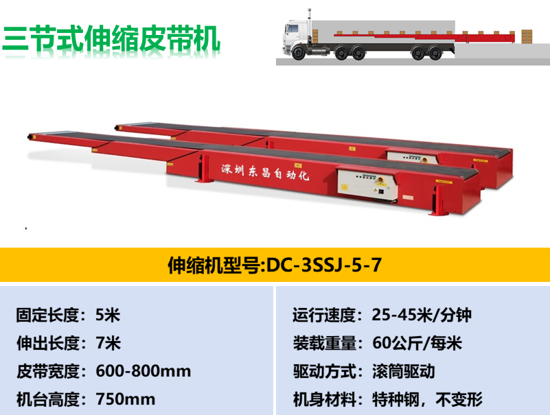 三节式伸缩皮带机