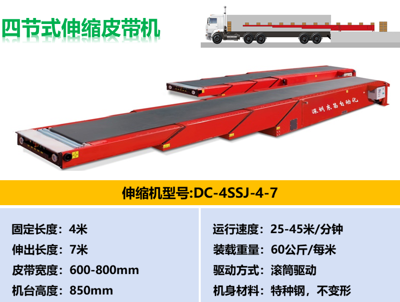 DC-3SSJ-6-8 四节式伸缩机，伸出7米